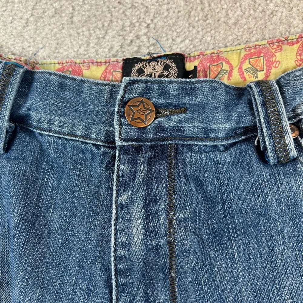 Hood Rich Jeans Men 38 Blue Denim Baggy Benjamin Franklin Embroidered Y2K Style